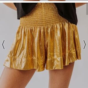 Queen of Sparkles Girls XL All the Glory Gold Swing Shorts